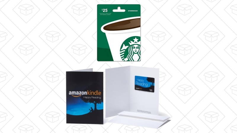 $25 Starbucks Gift Card and $25 Amazon.com Gift Card, $41 with code BIGTHANKS